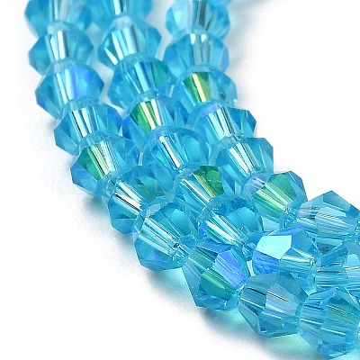 Transparent Electroplate Glass Beads Strands LS-GLAA-F029-4mm-D19-1