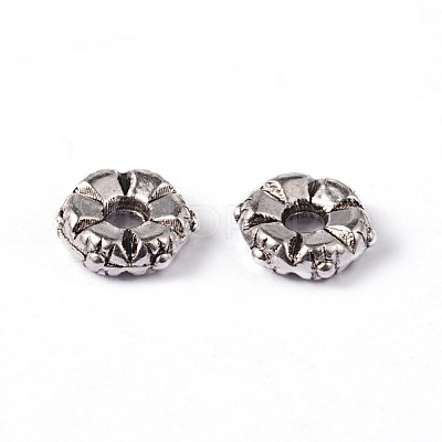 Tibetan Style Alloy Spacer Beads TIBEB-S039-014AS-RS-1