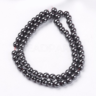 Magnetic Synthetic Hematite Beads Strands X-G-Q893-6mm-1