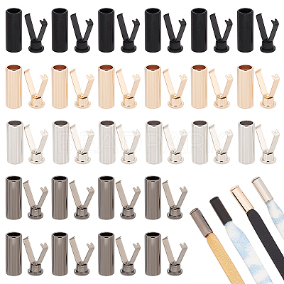 32 Sets 4 Colors Alloy Shoelace Protector Tips FIND-PH0010-37-1