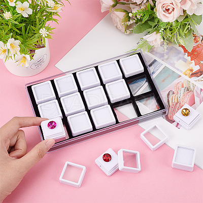 15Pcs Mini Square Acrylic Glass Window Boxes Sets CON-WH0088-43B-1