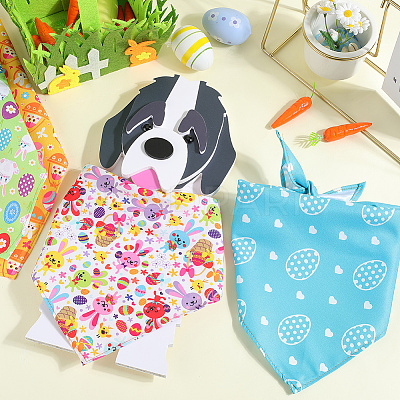 4Pcs 4 Styles Triangle Polyester Pet Handkerchi AJEW-CP0006-08A-02-1