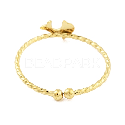 Real 18K Gold Plated 304 Stainless Steel Open Cuff Rings for Women RJEW-B061-02G-04-1