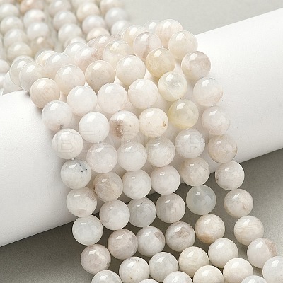 Natural White Moonstone Beads Strands G-F674-08-8mm-01-1