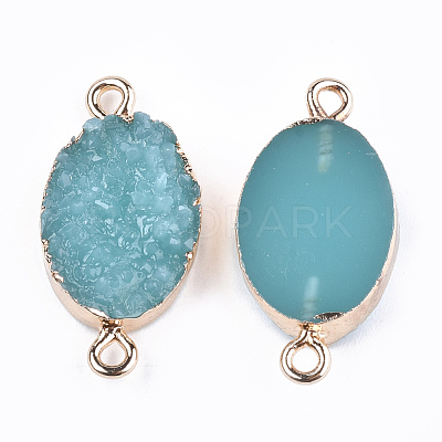 Electroplate Druzy Resin Links connectors RESI-S366-08B-1