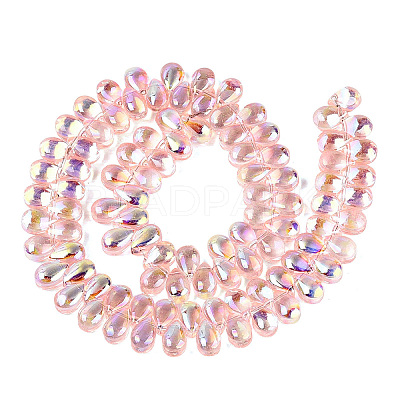 Electroplate Transparent Glass Beads Strands EGLA-N057-01A-06-1