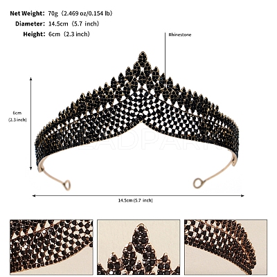 Alloy Rhinestone Hair Bands  for Woman Girls PW-WGA69DD-27-1
