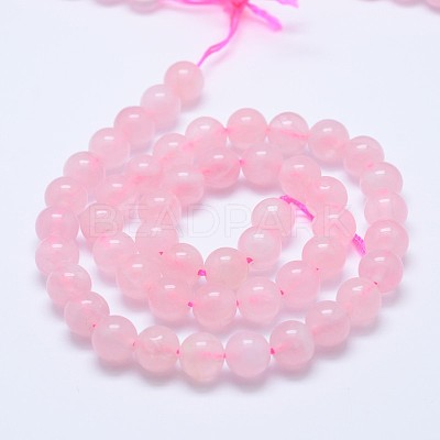 Pink Color Natural Madagascar Rose Quartz Beads Strands G-D654-10mm-1