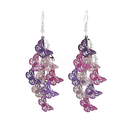 430 Stainless Steel Butterfly Dangle Earrings EJEW-A137-02P-02-1
