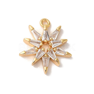 Brass Micro Pave Clear Cubic Zirconia Pendants KK-M294-07G-04-1
