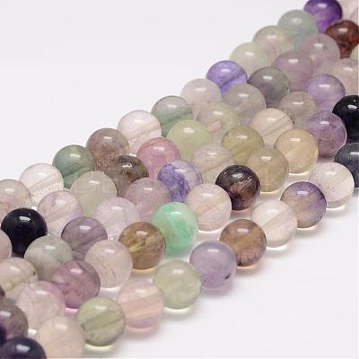 Natural Fluorite Bead Strands G-K153-B36-10mm-1