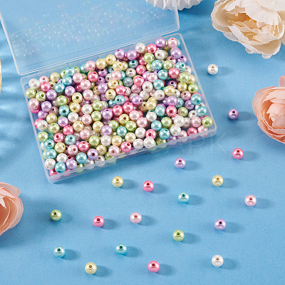 300Pcs Opaque Acrylic Imitation Pearl Beads OACR-TA0004-95A-1