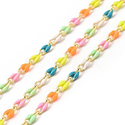 Brass Enamel Curb Chains CHC-C003-13G-01-1