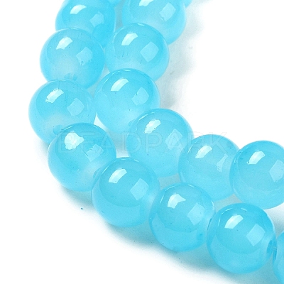 Baking Paint Imitation Jade Glass Round Bead Strands DGLA-Q021-8mm-06-1