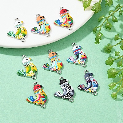 60Pcs Printed Alloy Connector Charms FIND-YW0006-71-1