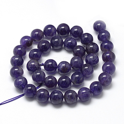 Natural Amethyst Beads Strands X-G-R446-10mm-21-1