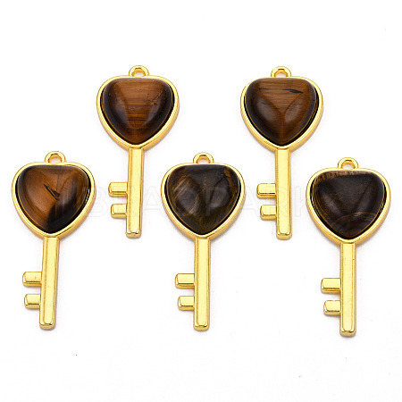 Natural Tiger Eye Gemstone Pendants G-N326-158-08-1