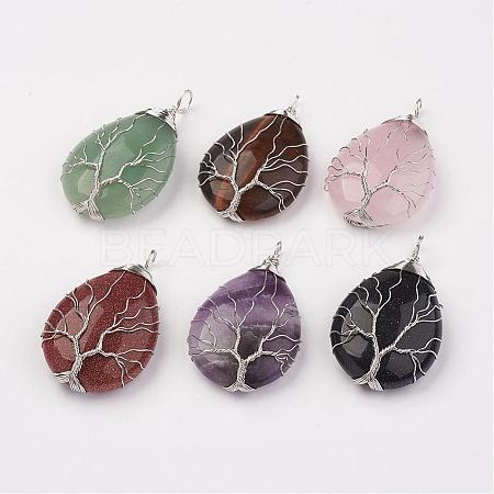 Natural & Synthetic Mixed Stone Big Pendants G-G956-A-FF-1