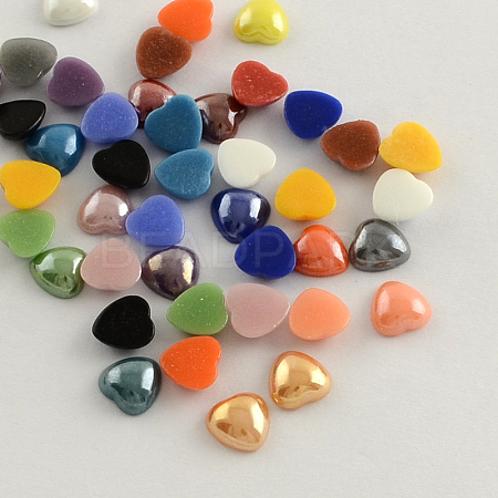 Pearlized Plated Opaque Glass Cabochons PORC-S800-12mm-M-1