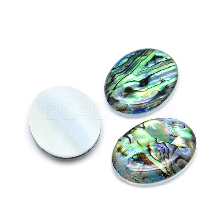 Paua Shell Oval Cabochons SSHEL-E553-18B-1