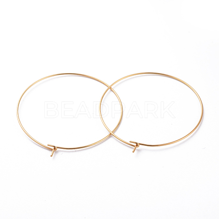 316 Surgical Stainless Steel Hoop Earring Findings STAS-J025-01F-G-1