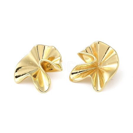 Rack Plating Brass Flower Stud Earrings for Women EJEW-Z019-16G-1
