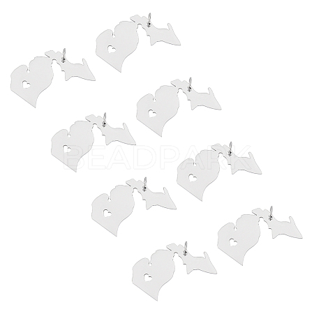 Tarnish Resistant 201 Stainless Steel Pendants STAS-T038-84-1