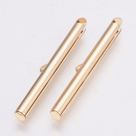 Brass Slide On End Clasp Tubes KK-Q747-11I-KC-1