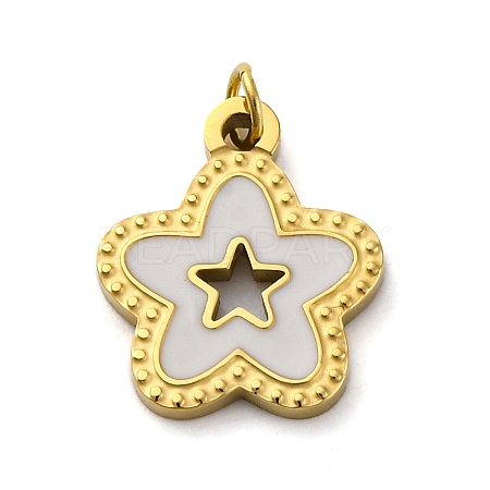 304 Stainless Steel Enamel Charms STAS-E550-71G-02-1
