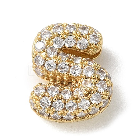 Brass Micro Pave Cubic Zirconia Beads X-KK-P290-61G-S-1
