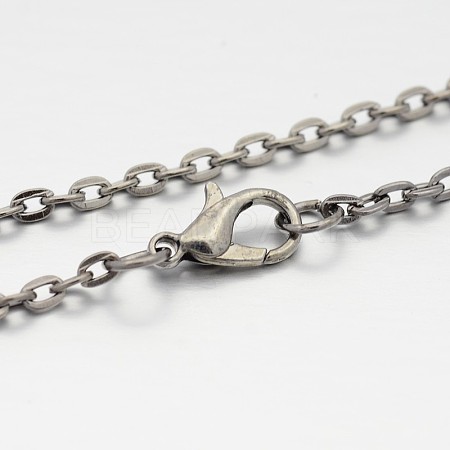 Iron Cable Chain Necklace Making MAK-J004-28B-1