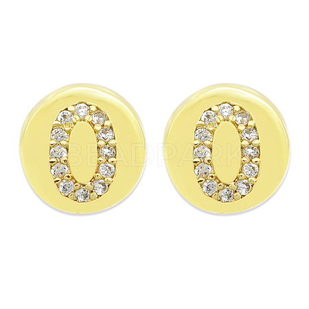 Brass Micro Pave Clear Cubic Zirconia Beads KK-T030-LA843-OX3-1