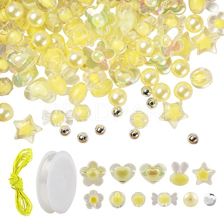 480Pcs Transparent/Imitation Pearl Acrylic Beads DIY-LS0003-05A-1