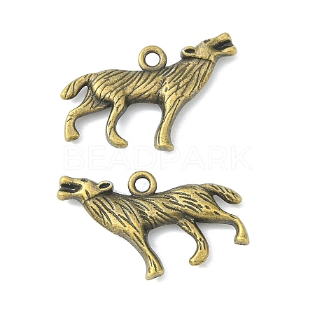 Tibetan Style Alloy Howling Wolf Pendants X-MLF1753Y-NF-1