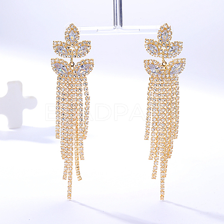 Real 18K Gold Plated Brass Dangle Stud Earrings WY4704-1-1