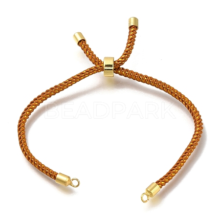 Braided Cotton Cord Slider Bracelet Making MAK-R001-01G-12-1