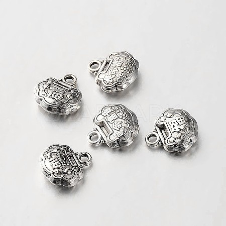 Tibetan Style Alloy Lucky Longevity Lock Carved Chinese Blessing Character Charms X-TIBEP-O009-19-1