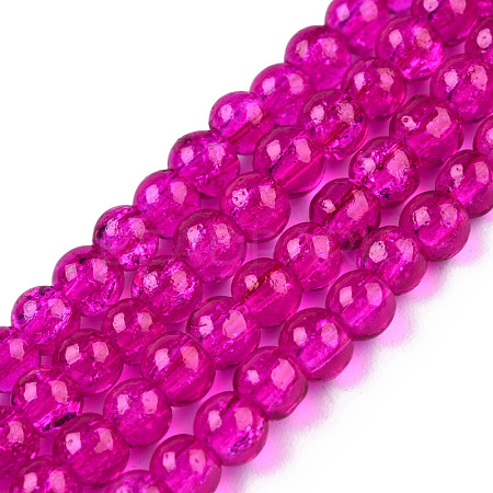 Crackle Glass Beads Strands X-CCG-Q001-6mm-08-1