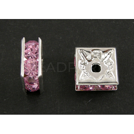 Brass Rhinestone Spacer Beads X1-RSB072-07S-1