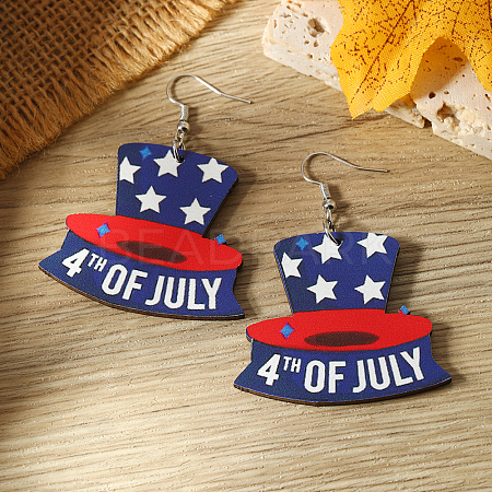 American Flag Independence Day Wood Dangle Earrings and Accessories PL5125-4-1