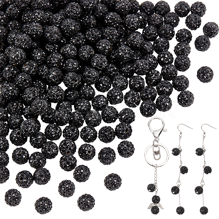 200Pcs Pave Disco Ball Beads RB-PH0001-41B-1