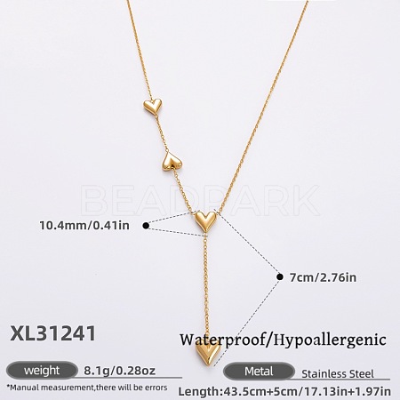 316L Surgical Stainless Steel Y Tassel Necklaces for Women FS-WGE9B28-14-1
