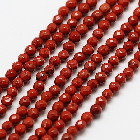 Natural Red Jasper Bead Strands G-A129-3mm-23-1