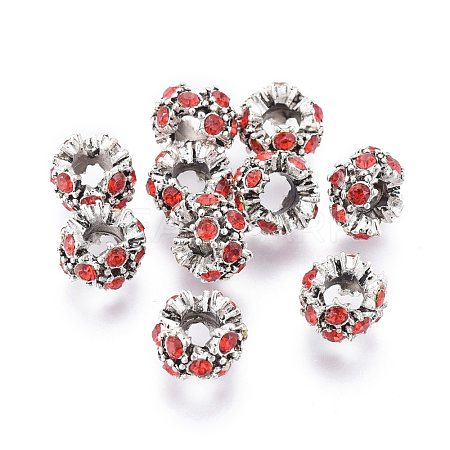 Alloy Rhinestone Spacer Beads RB-E534-01AS-D-1