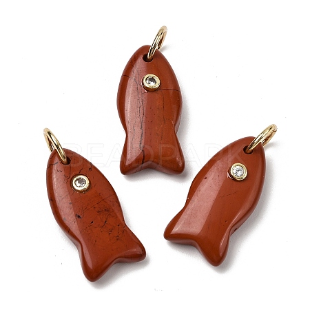 Natural Red Jasper Pendants G-A297-01G-12-1