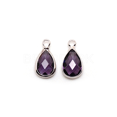 Faceted Glass Pendants FIND-WH0097-40B-1