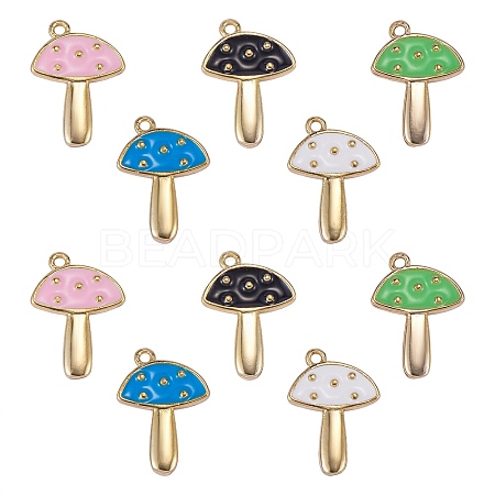 10Pcs 5 Colors Brass Enamel Pendants KK-SZ0004-01-1