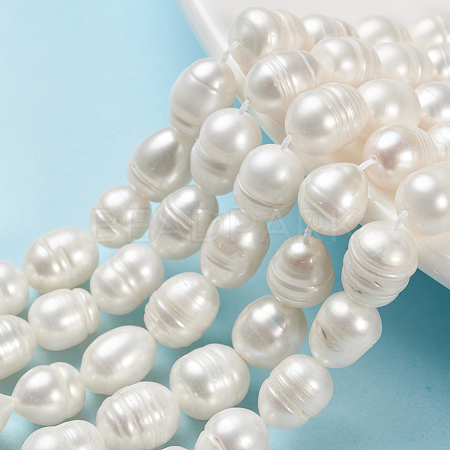 Grade B Natural Cultured Freshwater Pearl Beads Strands X-SPRB008Y-1-1