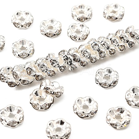 Brass Crystal Rhinestone Spacer Beads X-RB-A006-7MM-S-1