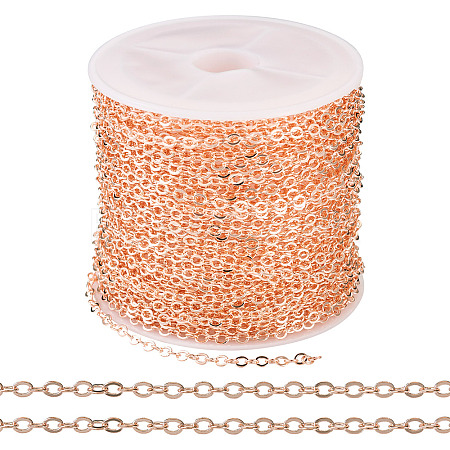 Brass Coated Iron Flat Cable Chains CH-TAC0007-02RG-1